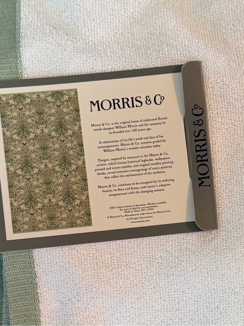 Morris & Co. NWT 5 Pc Set Botanical 3- Floral Cotton Bath Towels & 2 Hand Towels - Picture 11 of 11